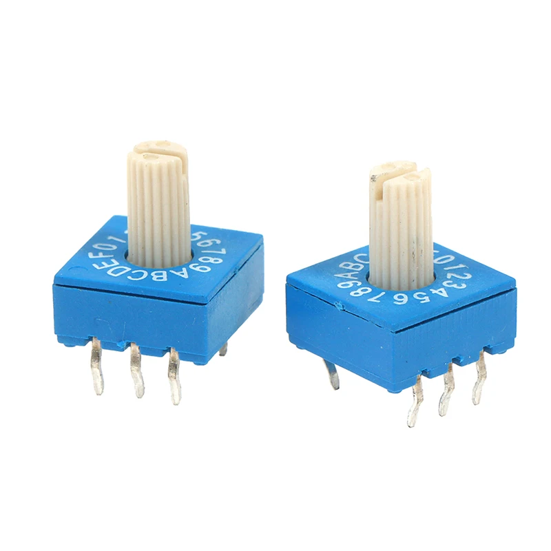 1PCS 0-F Rotary Encoder Switch with Handle 16-bit 8421C Positive Code 3:3 Switch