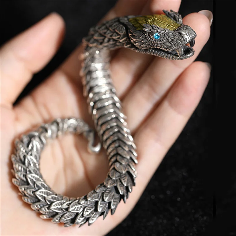 Vintage Punk Bracelet Men Bully Dragon Snake Stainless Steel Bracelet Fashion Jewelry Hip-hop Street Culture