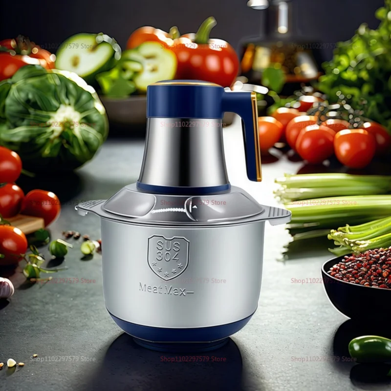 مفرمة لحم كهربائية، معالجات الطعام، مفرمة لحم من الفولاذ المقاوم للصدأ، مفرمة خضروات بسعة 5 لتر، مناسبة لتقطيع الطعام