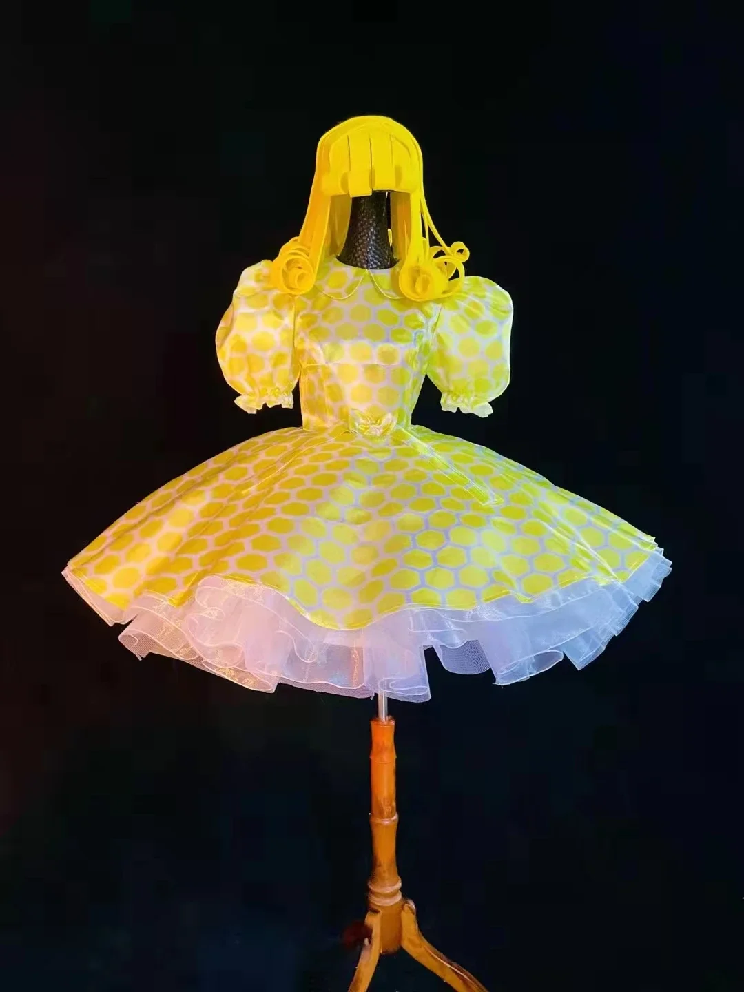 Fluffy Tutu Short Dress Nightclub Bar Gogo Dance Costume Festival Rave Club Party Show Performance Stage Clothes Red Pink Blue