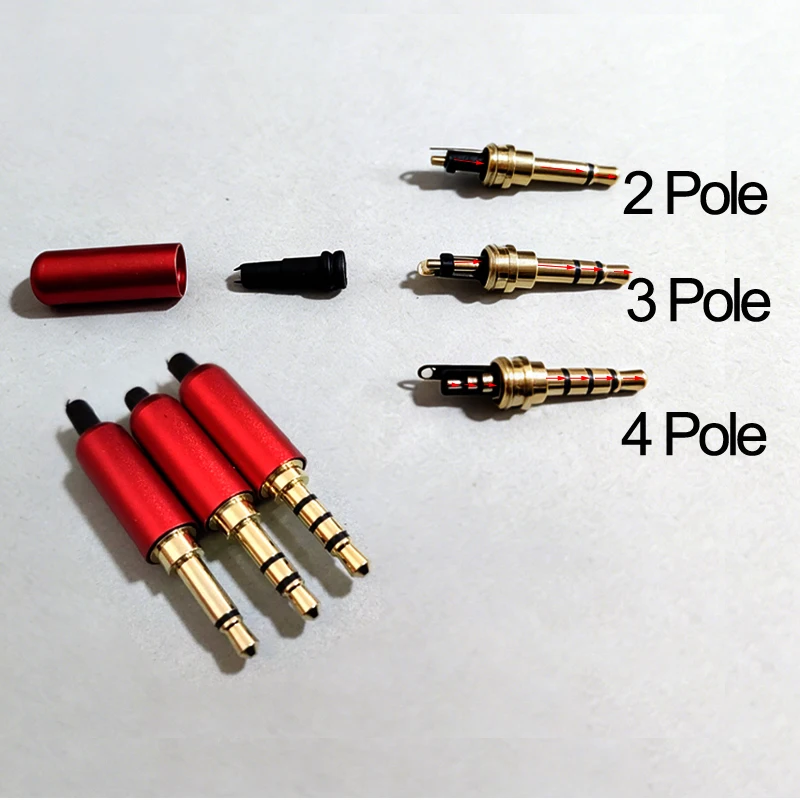 1PC 3.5MM Audio Connector 2/3/4 Poles Headphone Jack Male Plug Earphone Repair Cable Solder Wire DIY AUX 3.5 Jack Adapter