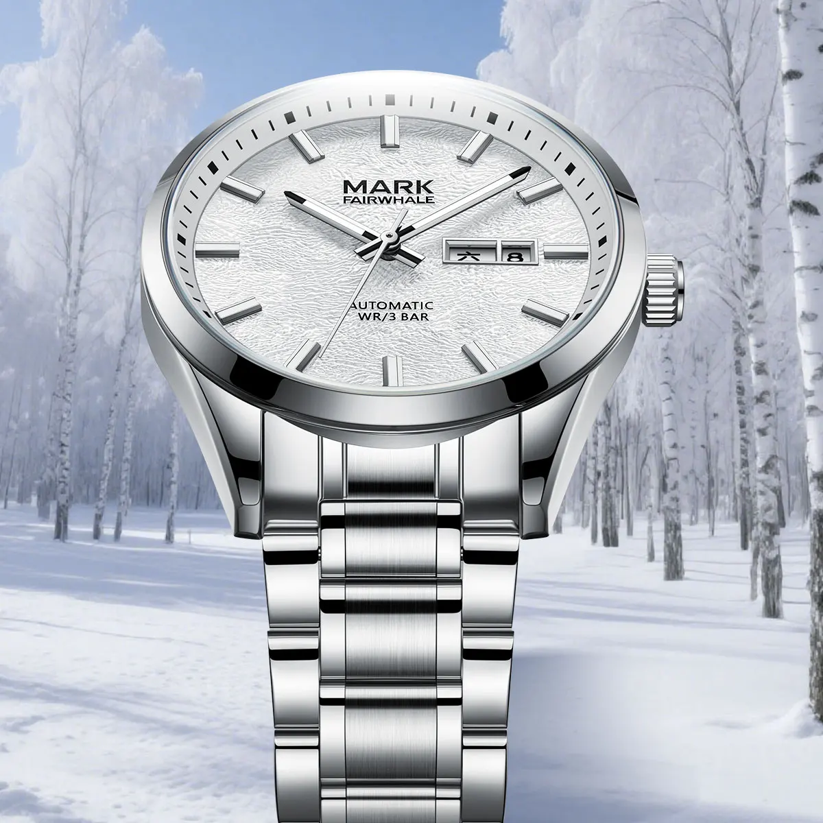 

Mark Fairwhale Fashion Mens Automatic Watch Business Luminous Datedisplay Waterproof for Luxury Mechanical Wirstwatch