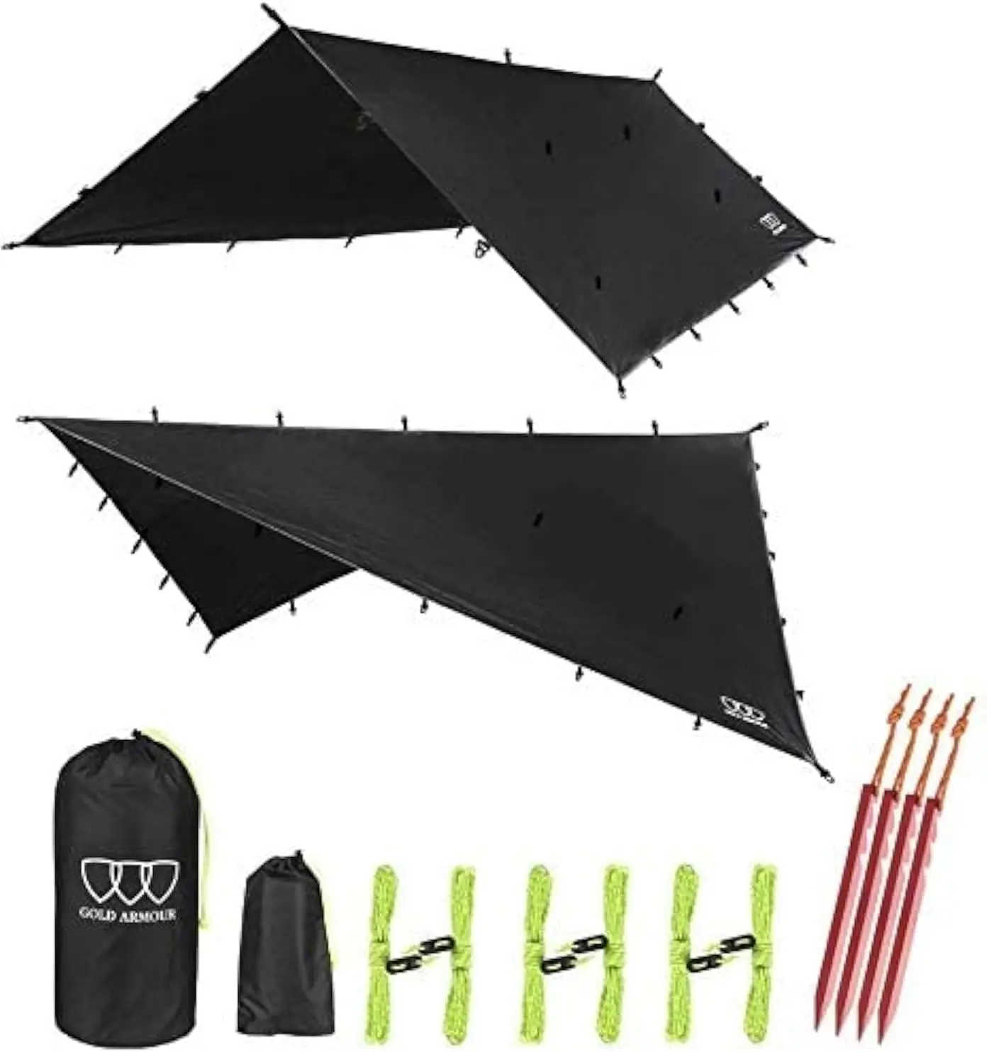 

Rainfly Tarp Hammock, Premium 14.7Ft/12Ft/10Ft/8Ft Rain Fly Cover, Waterproof Ultralight Camping Shelter Canopy, Survival