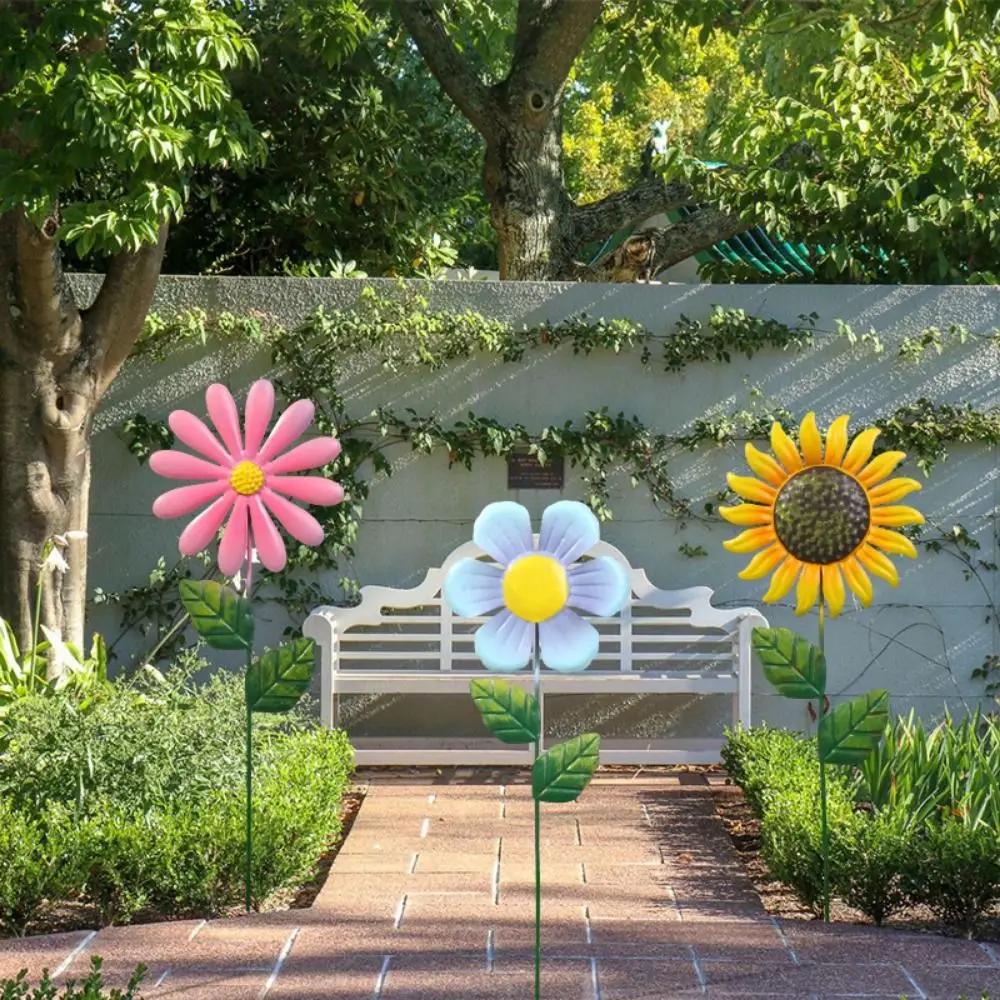 

3Pcs Iron Art Flower Garden Stake Ornaments Handmade Unique Succulent Plant Card Cartoon Metal Flower Ornament Pot Decor