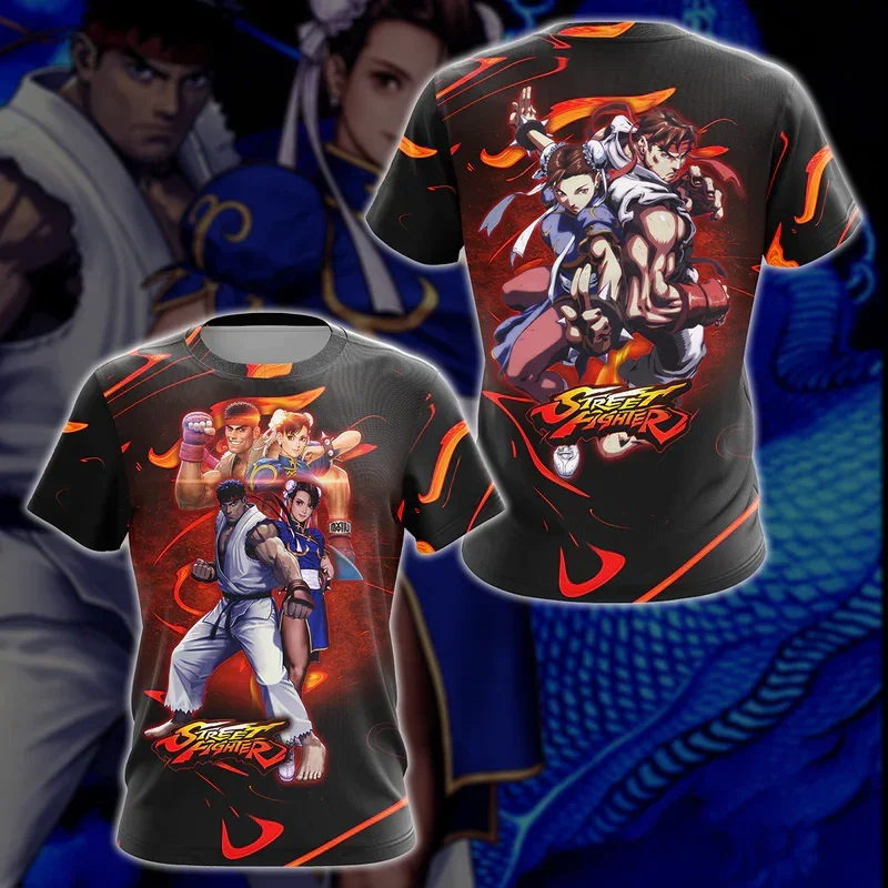 Fighting Game Men's T Shirt Funny 3D Anime Character Print Tees Casual O-neck Short Sleeve Tops Boxing Sports Oversized T-shirts