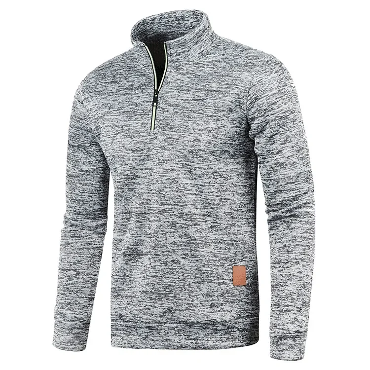 Men Sweatshirts Spring Autumn Pullover Half Zipper Pullover for Male Hoody Outdoor Sweatshit Solid Color Stand Collar