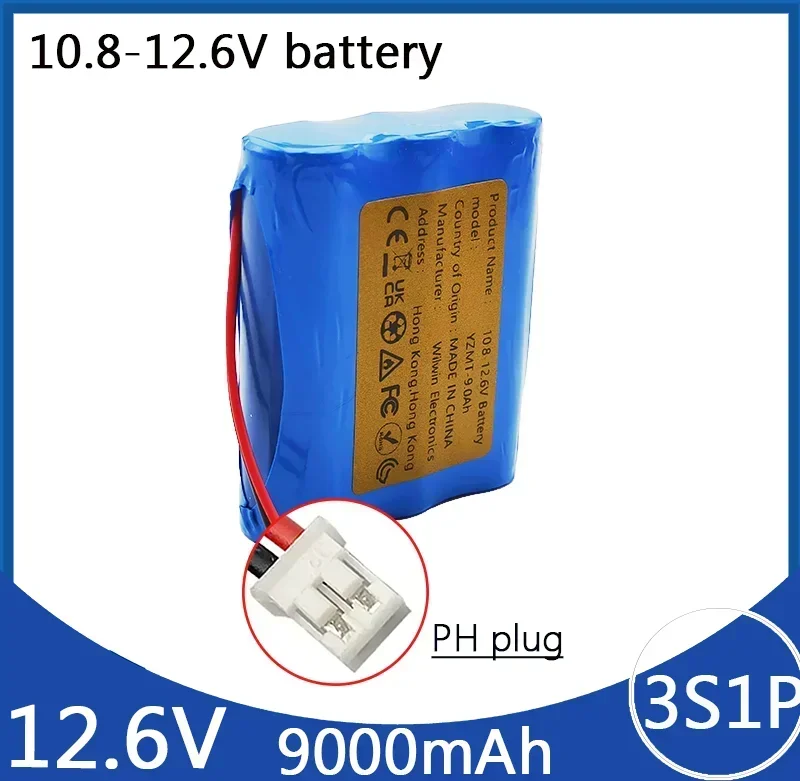 3S1P 10.8-12.6V 9000mAh 18650 Li-ion Battery Pack 9.0Ah Li-ion Battery 18650 for Backup Power Ups CCTV Camerar  Battery Packs