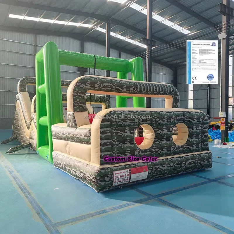 Commercial Grade Inflatable Obstacle Course Camouflage Fun Run Bounce House Bouncy Castle for Adults Teens Playground Park
