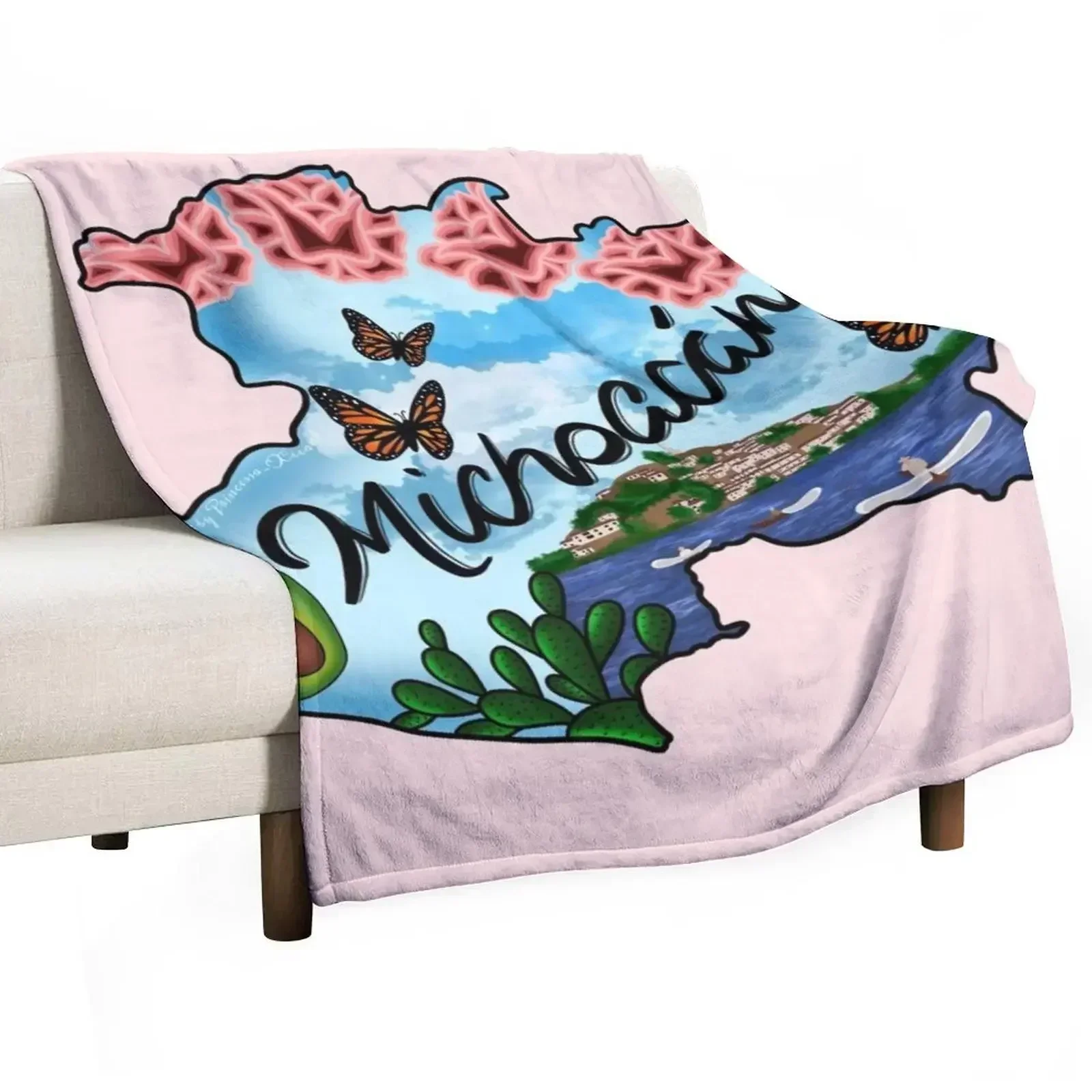 

Michoacán Throw Blanket Travel Polar Retros Blankets