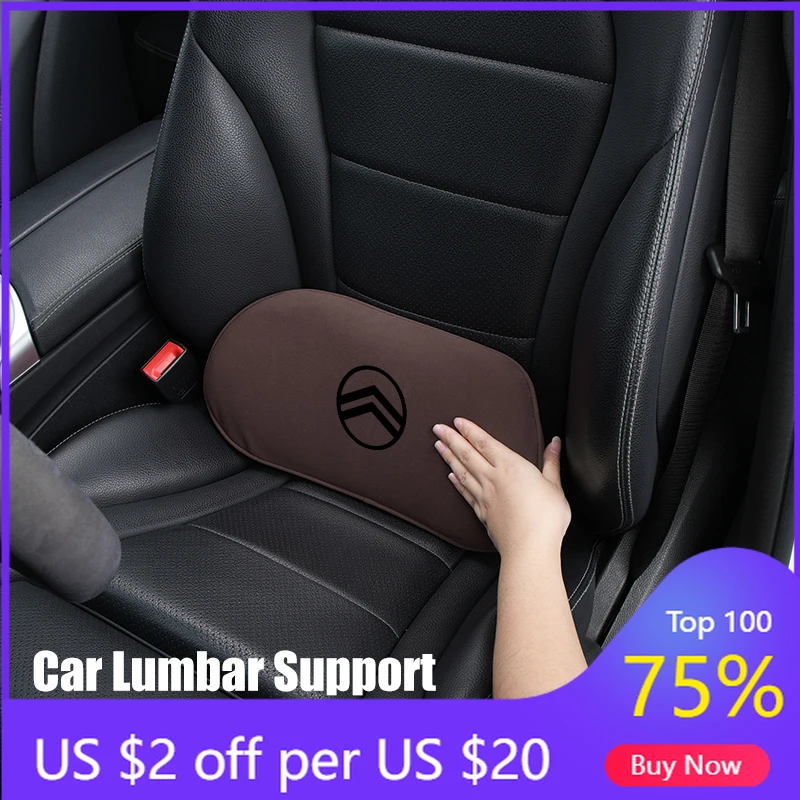 

Новая подушка-накладка из искусственной кожи для поясницы на сиденье автомобиля, защита для талии, автоаксессуары для Citroen C4, C3, C5, C1, C2, C-El (2026)