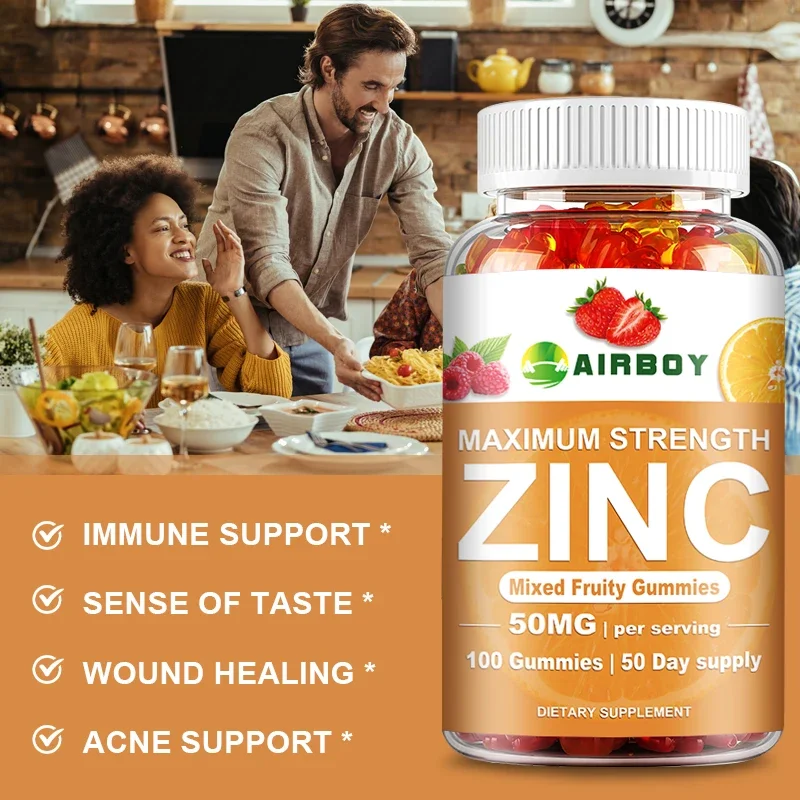 Zinc Gummies - Enhances Brain Function, Improves Mood and Memory, Antioxidant