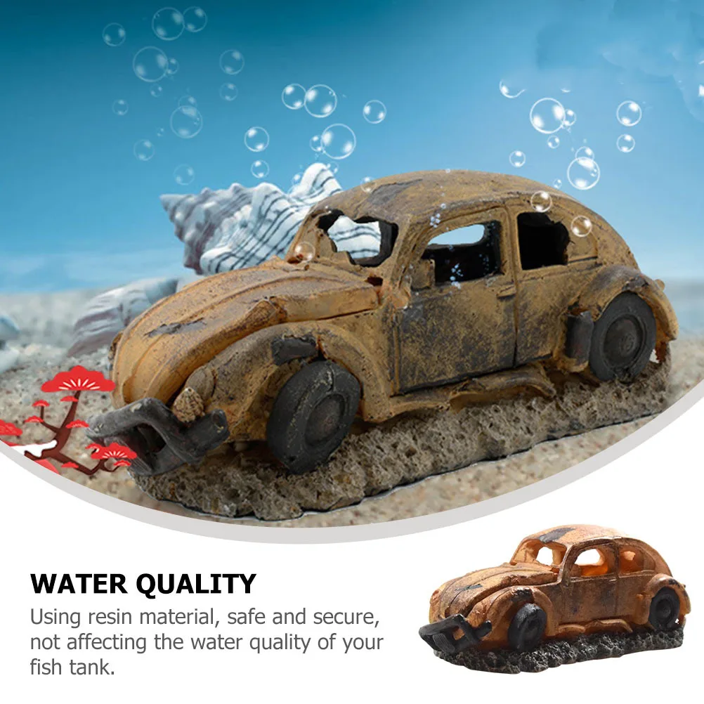 

Aquarium Car Decoration Resin Tank Ornament Aeration Fish Hideout Place Water Tank Decor For Fish Survival Spawning Safe Garden