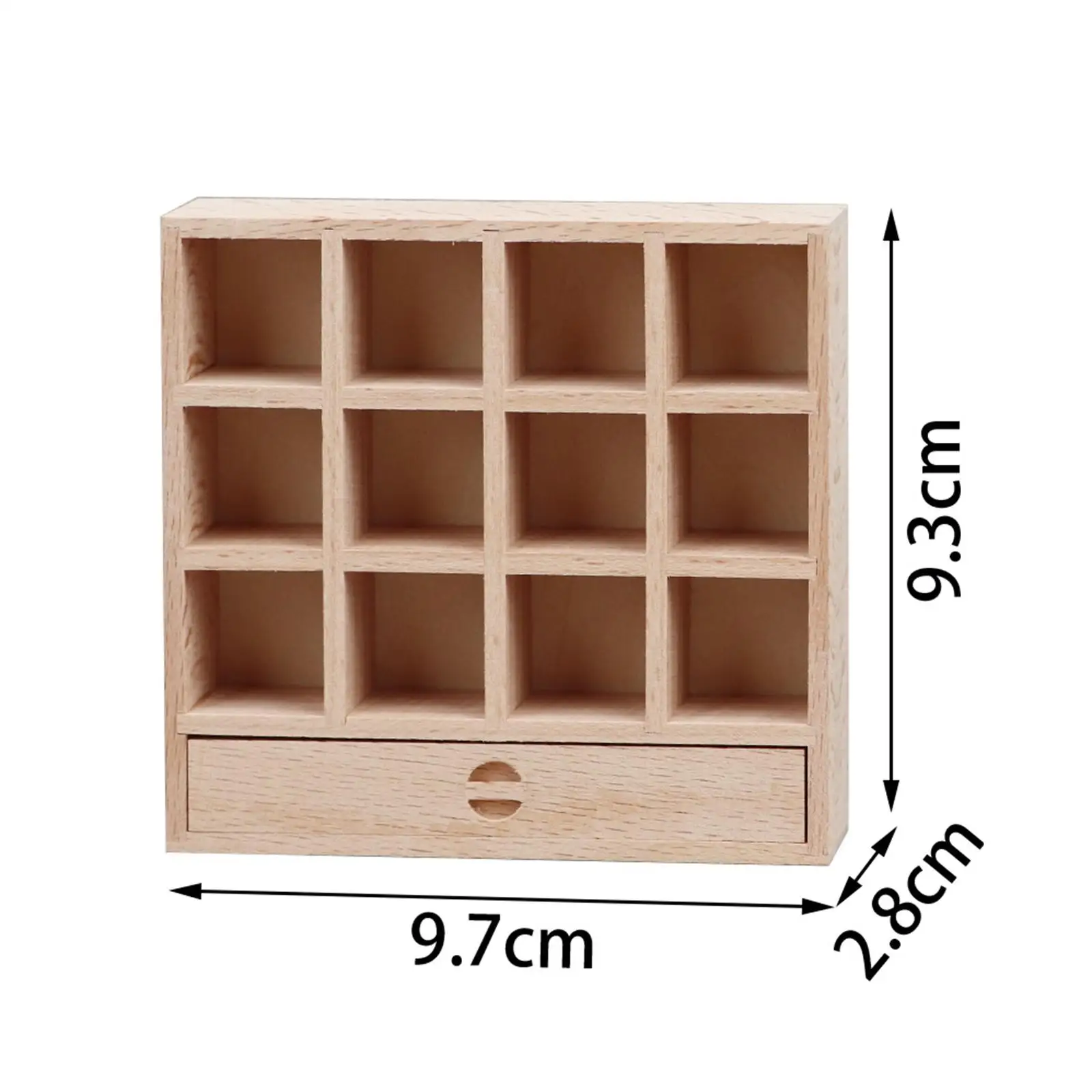 Mini 12 Compartment Locker Model Wooden for 1/12 Scale Accessores Decoration