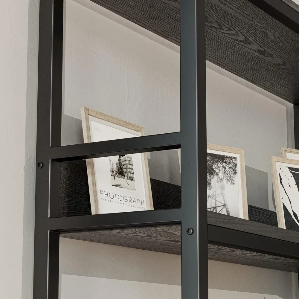 أرفف الكتب الصناعية خزائن الكتب الزاوية 5 طبقات مع رف تخزين الرف Etagere مع إطار معدني