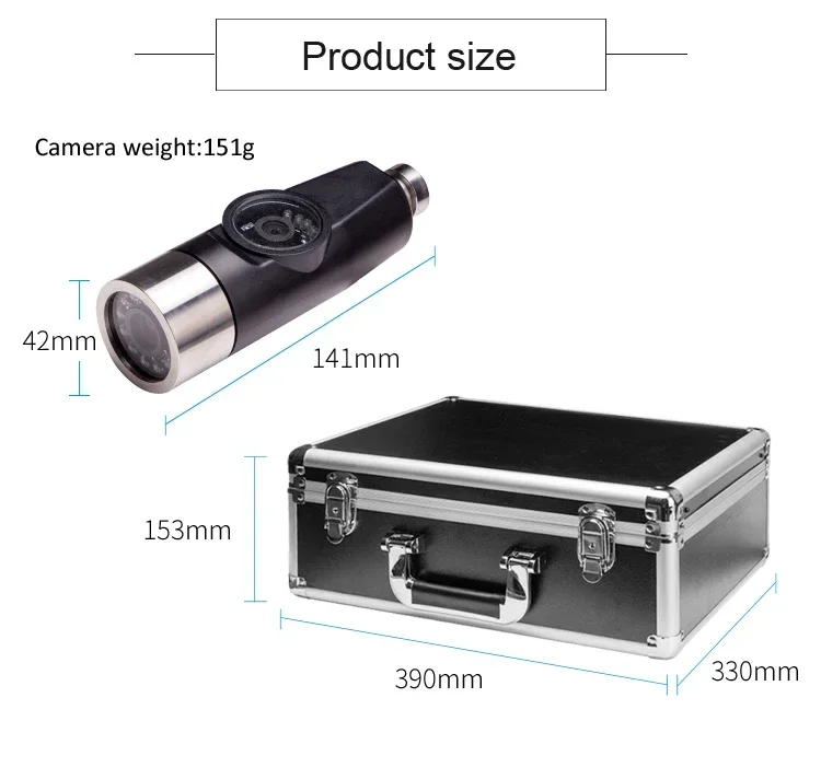 WI-FI HD Dual Lens 4500mAh Battery Pipeline Endoscope Inspection Camera with A Metal Carry Case Support DVR Function WP70E