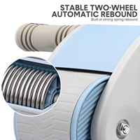 Automatic Rebound AB Wheel Roller Anti Skid Silent Double Wheels Abdominal Fitness Equipment Rubber Workout Kneepad Random Color
