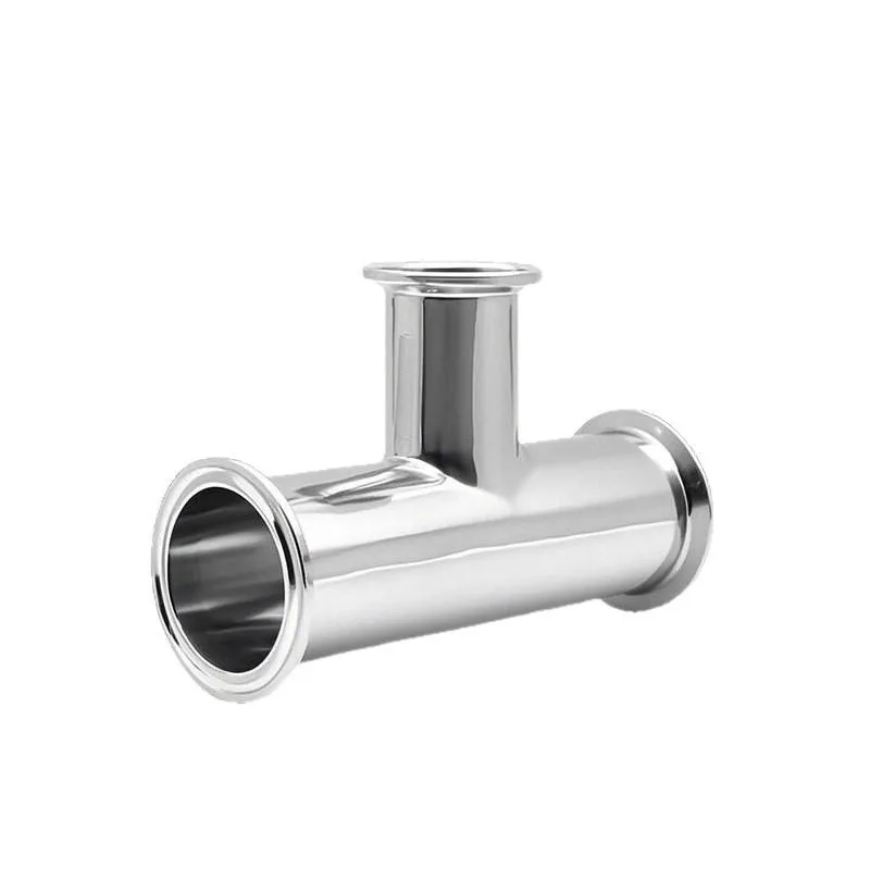 316L Stainless Steel Sanitary Tri‑Clamp Reducing Tee Mirror Polished Quick‑Release T‑Type Pipe Fitting for Hygienic Pipeline