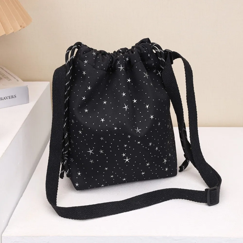 Durable Lightweight Drawstring Backpack Waterproof Wear-resistant Sport Gym Bag Drawstring Star Pattern Shopping Bags Swimming