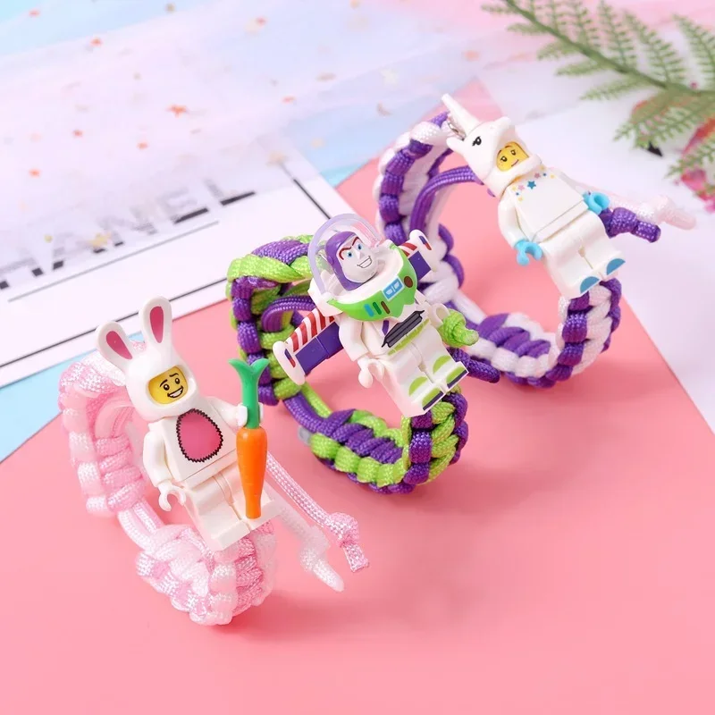 Disney Anime Toy Story Cosplay Buzz Lightyear Bracelet Building Model Blocks Kawaii Action Figure Buzz Bracelet Kids Toys Gift