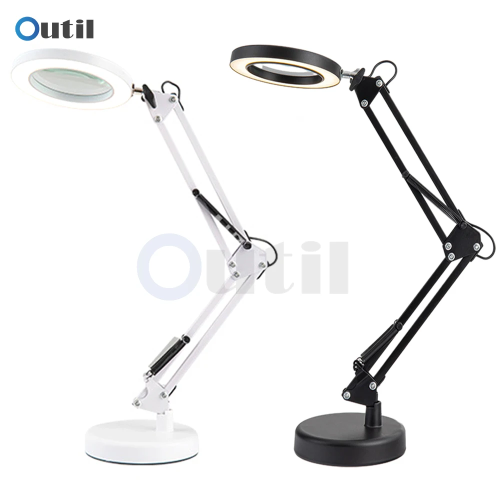 USB Multifunction Magnifying Glass with Led Lights 3 Color Table Lamp Magnifier for Skincare Beauty Reading Soldering Iron