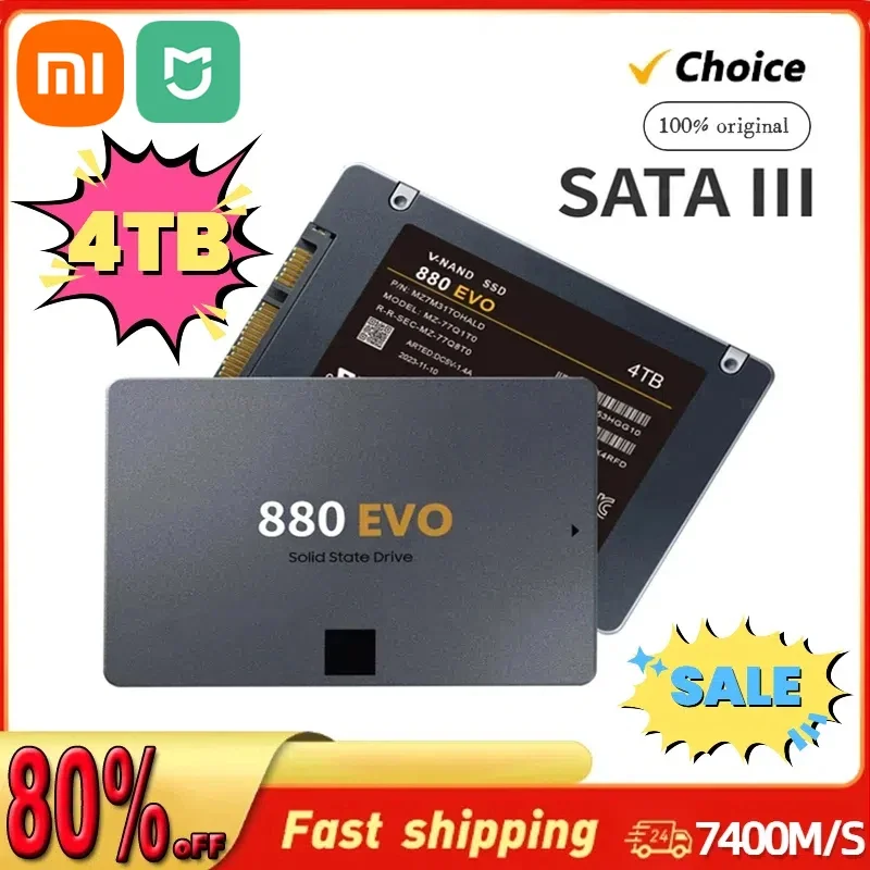 Xiaomi MIJIA New SSD 880 EVO 2TB 4TB Internal Solid State Drives Hard Disk SATA 3.0 MLC 2.5 Inches for Laptop Desktop PC PS4 PS5