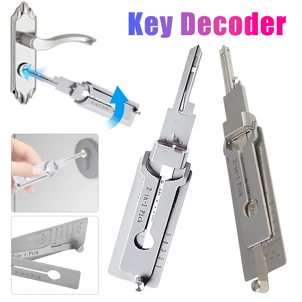 

Stainless Steel Precision Tool SS001 Pro Key Decoder O-ring Pickup Kit Repair Tool for Double Straight Groove Positive S Groove