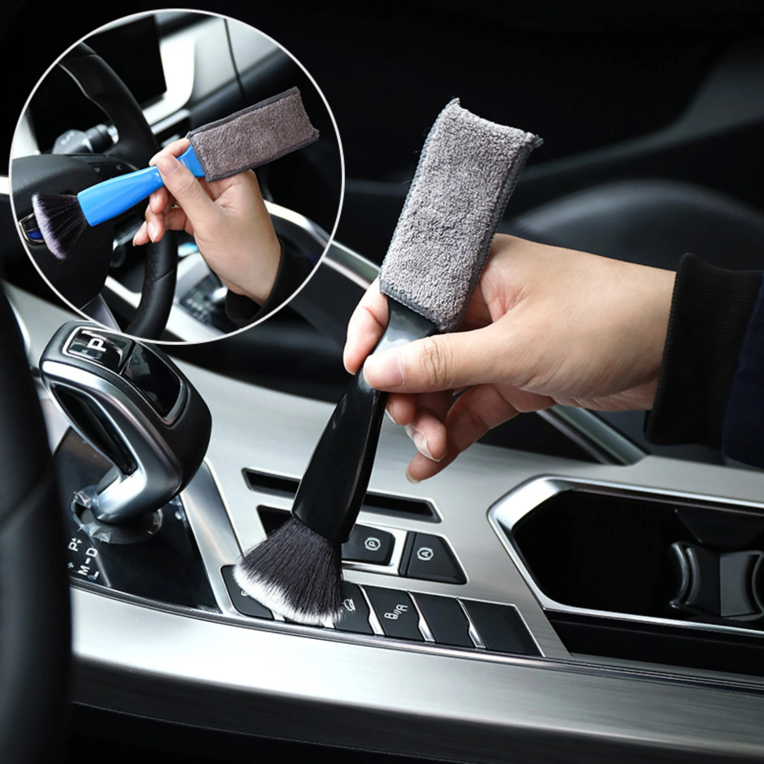 

1pc Useful Car Air Conditioning Vent Cleaning Brush Dust Remover Car Console Brush Tool Recommended for Any Car