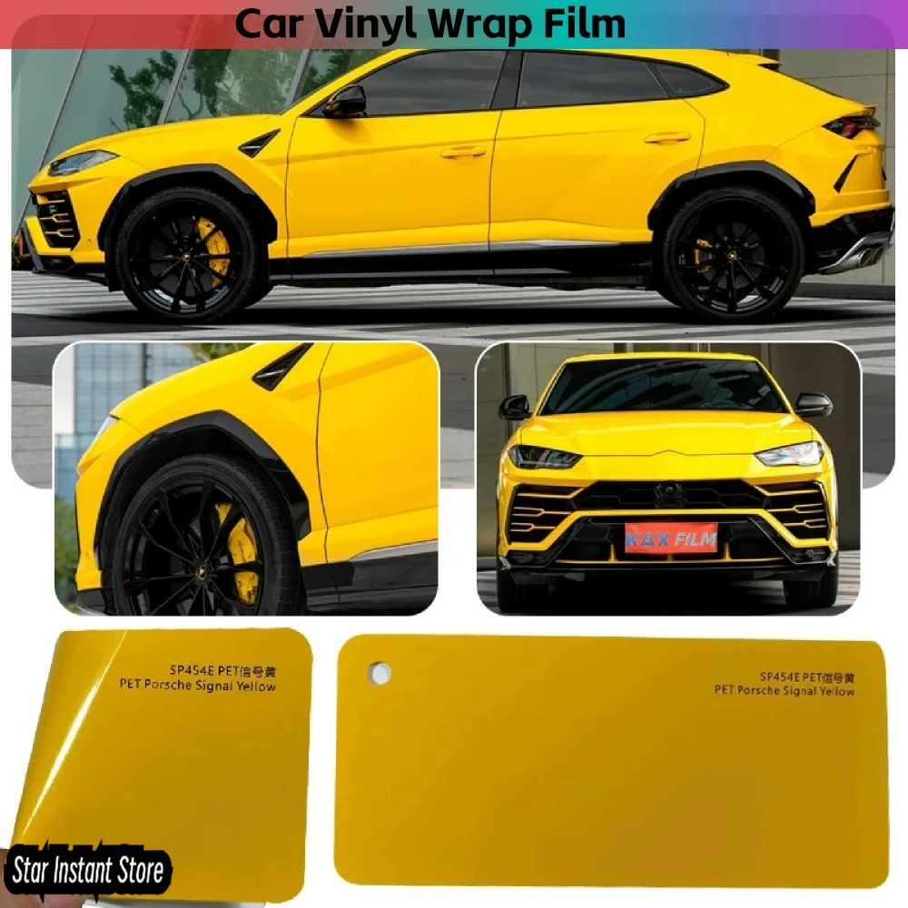 

Сигнальная желтая самовосстанавливающаяся виниловая пленка из ПЭТ, рулон пленки для всего тела автомобиля, защита от царапин