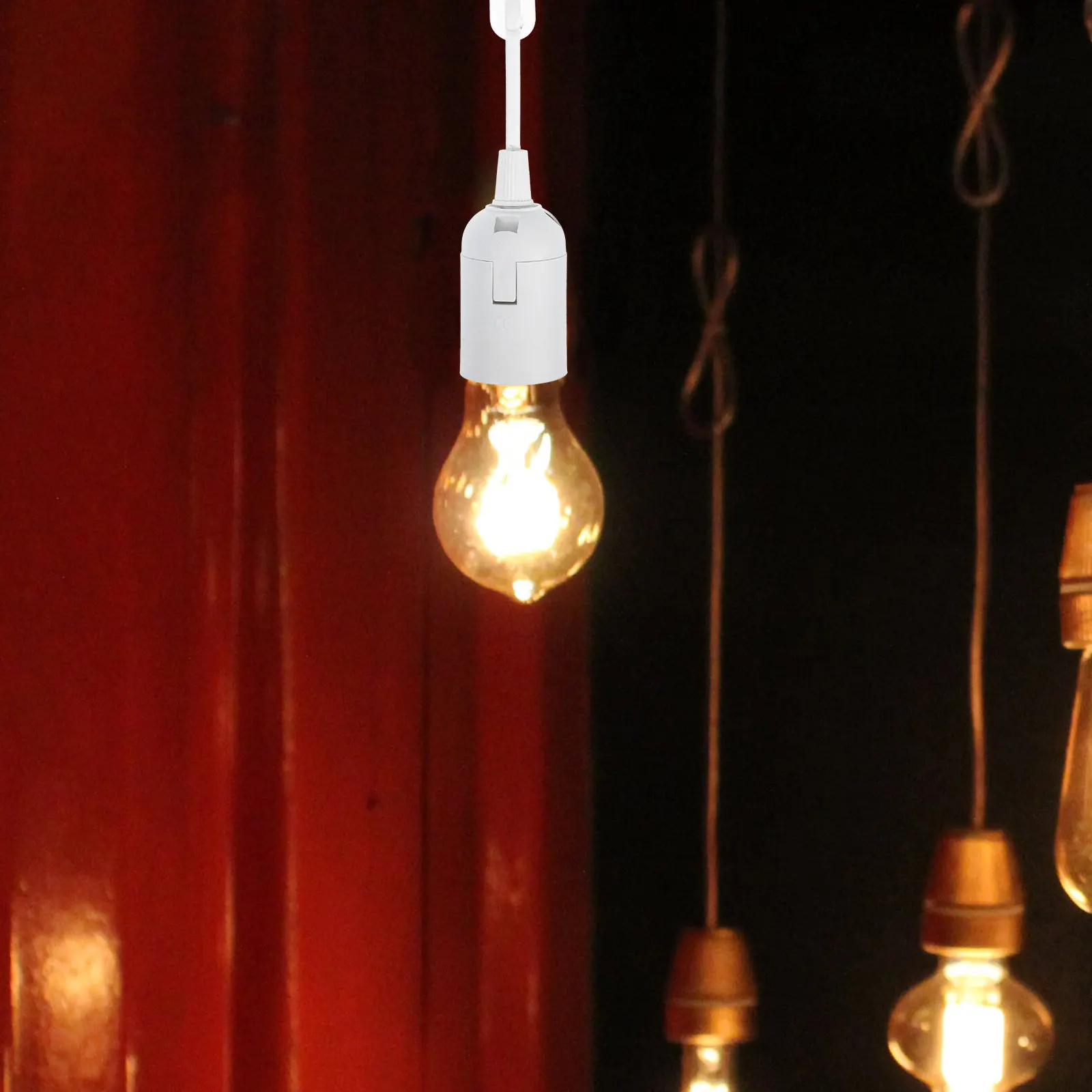 

3pcs E27 Pendant Light Socket Holder Black Lamp Base For Chandelier Table Lamp Diy Lighting Fixture Bulb Socket Extension