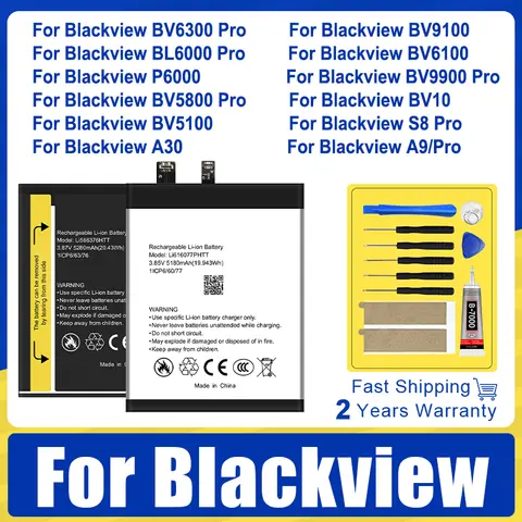 Li566376HTT DK018 BV9100 BV6100 Battery For Blackview S8 A9 BV10 A30 BV5100 BV5800 BV9100 P6000 BL6000 BV6100 BV6300 BV9900 Pro