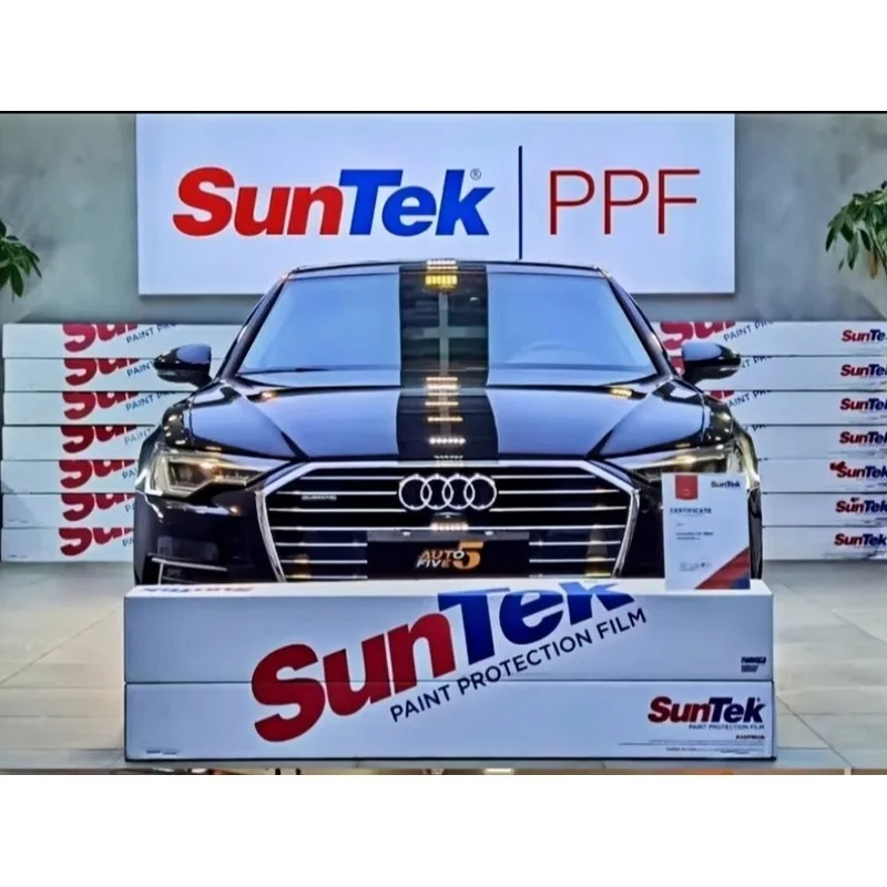 

Hot Suntek ppf film glossy black transparent car paint protection film rhino leather TPU material glossy and bright 1.52M*15M