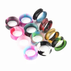 2Pcs Ultra Thin Assort Color Silicone Ear Plug Double Flared Saddle Ear Flesh Tunnel Stretcher Gauge 6-25mm