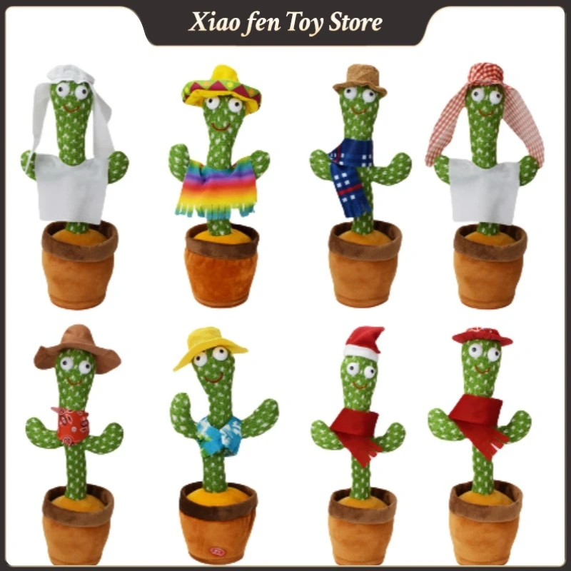 Nova dança falando cactus brinquedo repetir falando brinquedo eletrônico brinquedos de pelúcia meninos meninas presentes cantando imitando cactus carregador usb