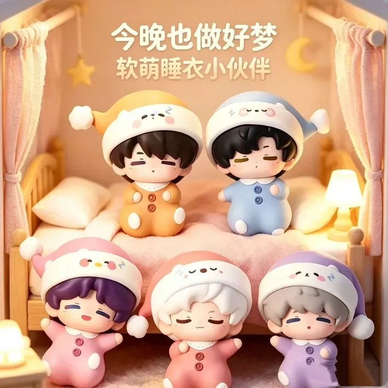 Cute Chibi Boy Figurine Pajama Nightcap Mini Figure Resin Desktop Ornament Kawaii Statue Car Dashboard Room Decor Anime FansGift - view 3