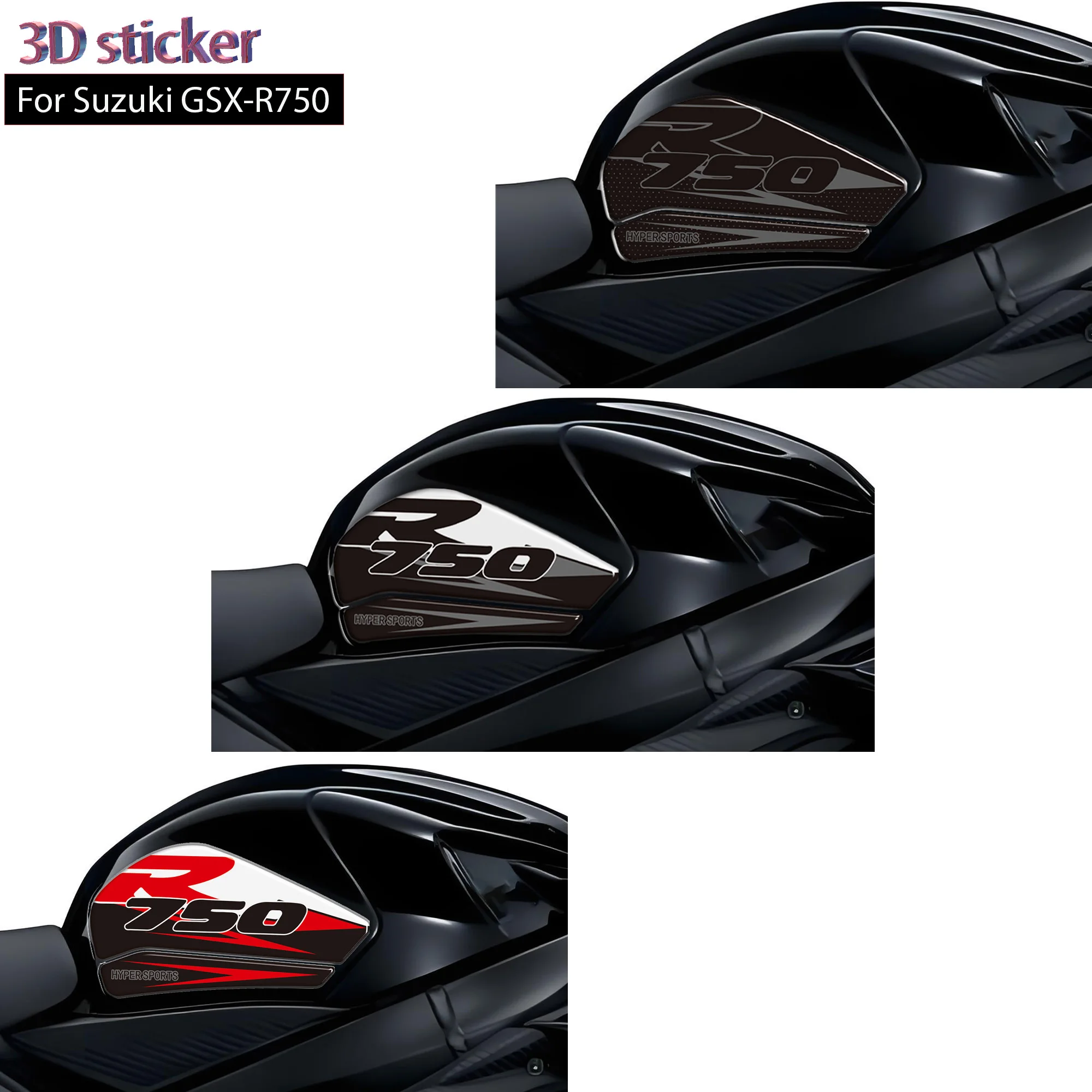For Suzuki GSX-R750 GSXR750 GSXR GSX-R 750 GSX R750 750R Motorcycle Stickers Decals Gas Knee Protector Tank Pad