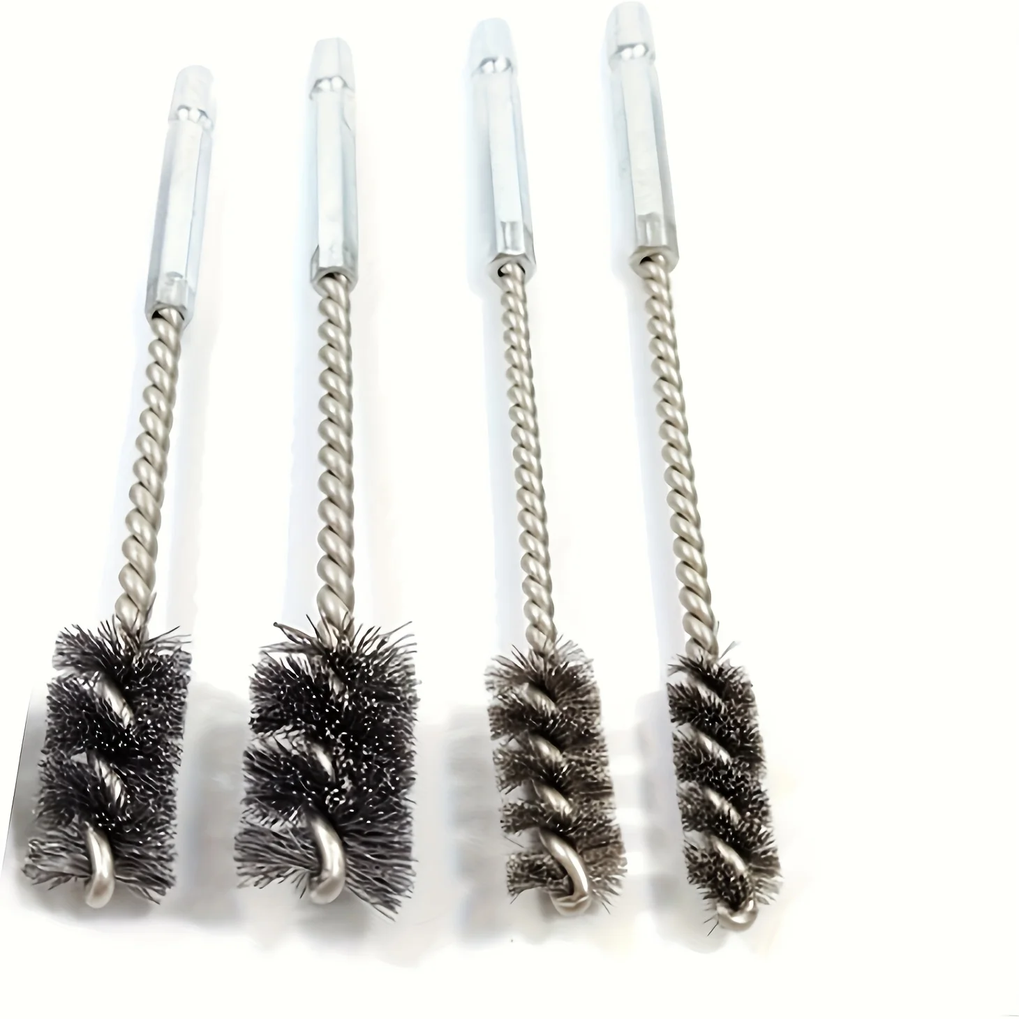 

4 Piece Stainless Steel Wire Brush for ports, tubes, bearings and other common wire brush applications Power Drill Impact Driver