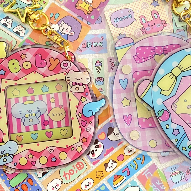 Porte-cartes photo en acrylique de dessin animé Kawaii, porte-cartes photo K-pop, pendentif de sac, cadeau scolaire, 1 po