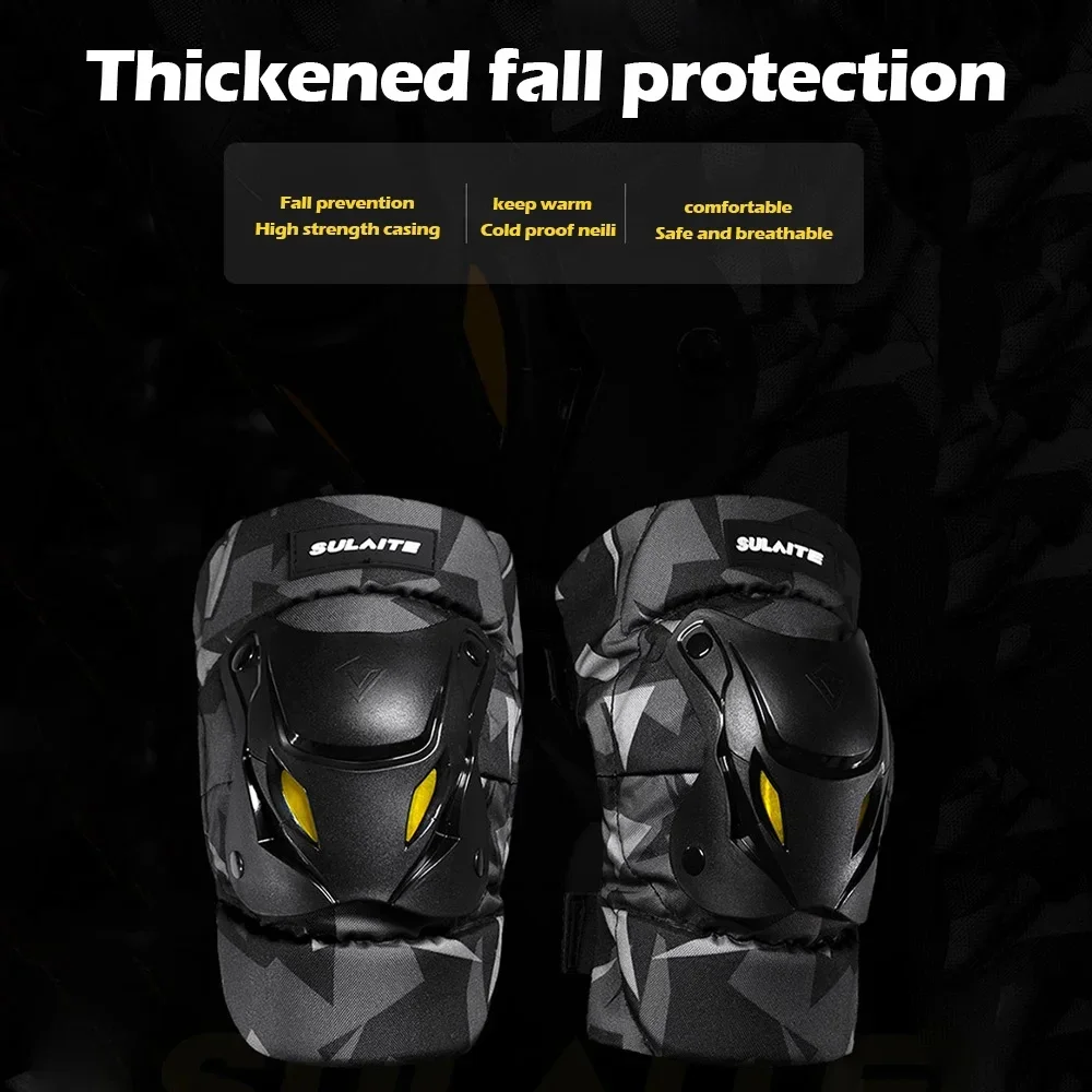 1Pair Anti-fall Reflect Light Motorcycle Elbow knee Shin Guard Pad,Adjustable Kneepad Motorcycle Protective For Motocross Racing