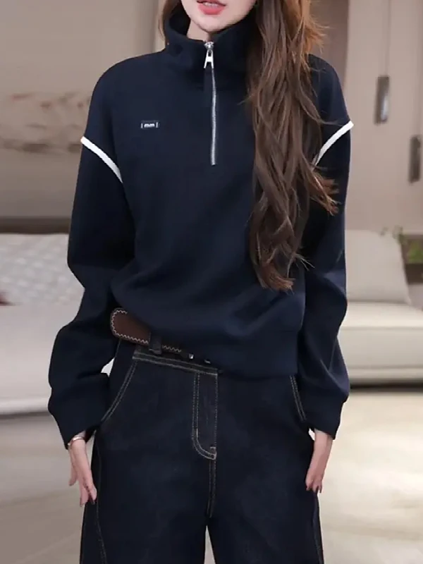 

Модная женская толстовка больших размеров с капюшоном, свободного кроя, с длинными рукавами, на молнии, пуловер, свитшот, весенний, стройнящий, повседневный топ