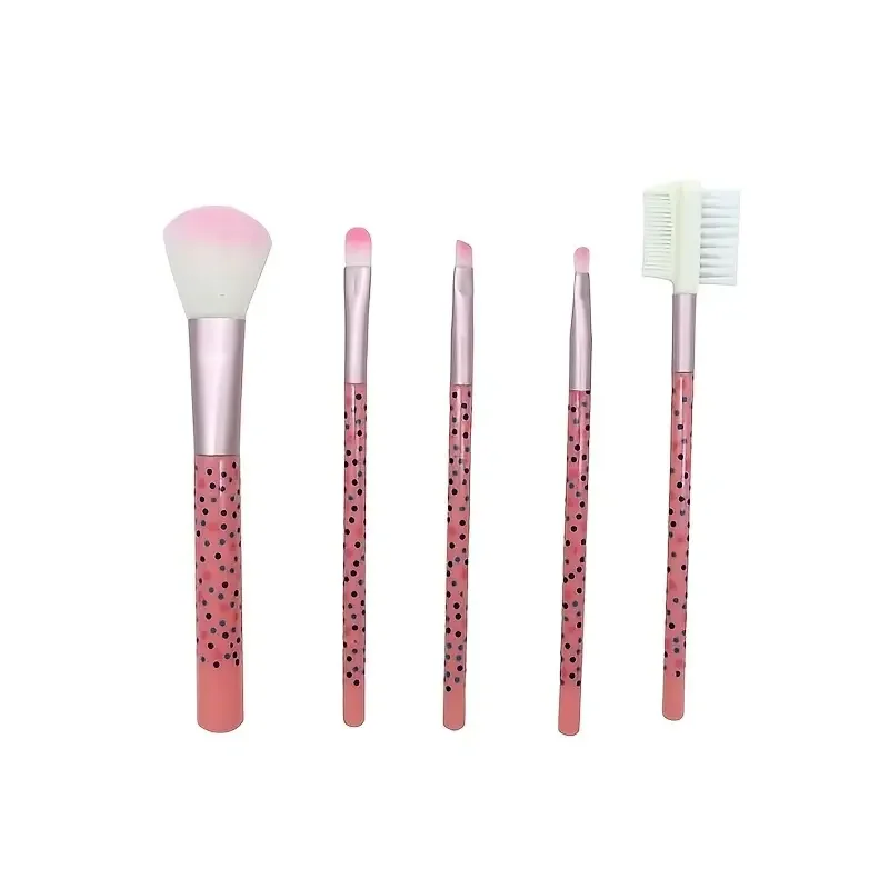 Makeup Brush Set 5pcs Premium Makeup Brushes, Crystal Sequins Professional Makeup Kit Eyeshadow Brush