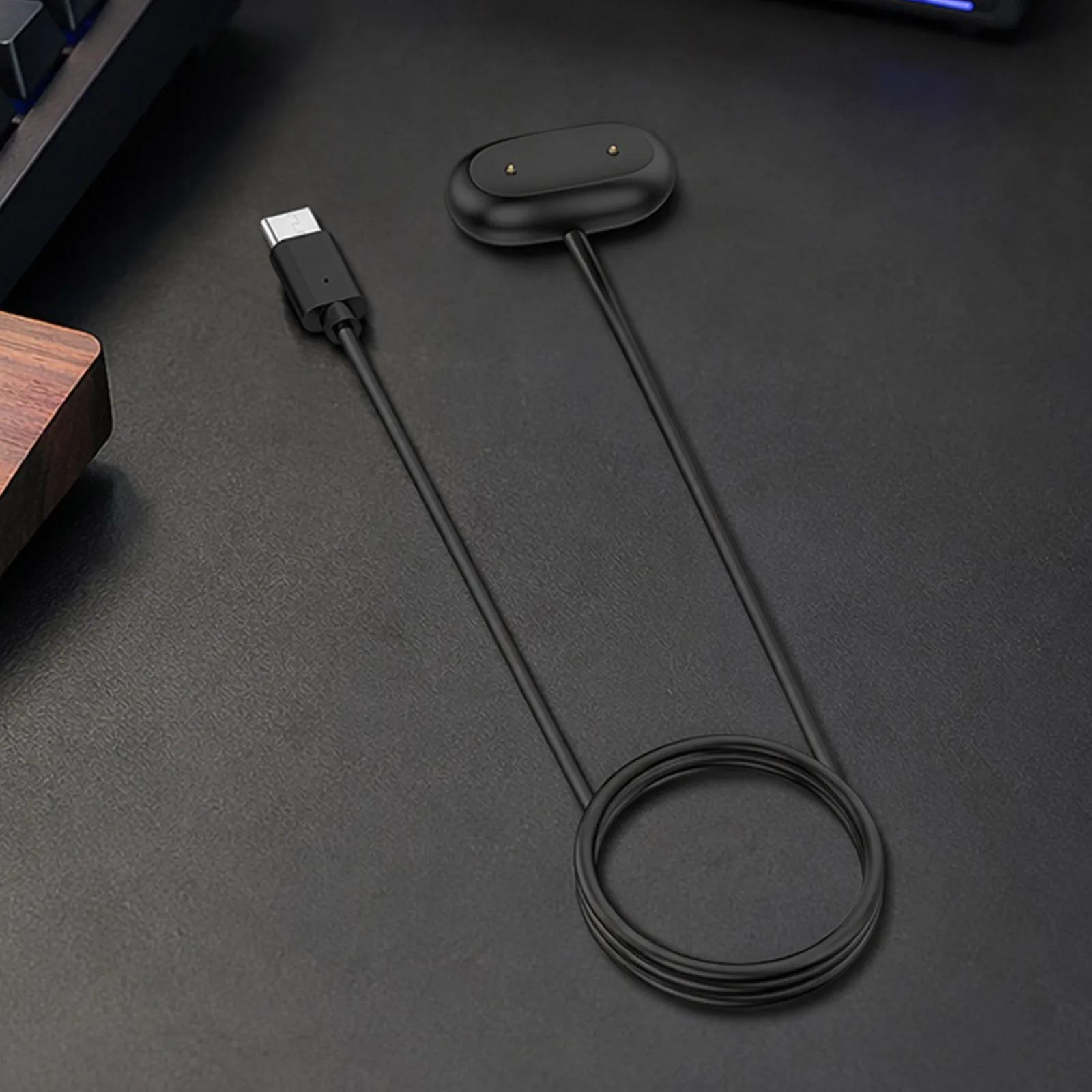 Magnetic Charger for Fitbit Air Wristband USB-A Type-C 1M Cable ABS PVC Copper Core Fast Charge Dock Portable Cradle Stand