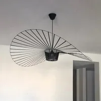 Italian cross-border Nordic straw hat pendant light, simple and atmospheric interior decoration LED