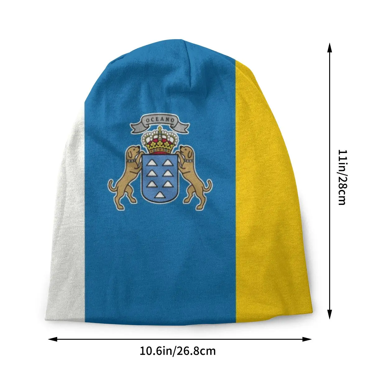 Canary Islands Flag Skullies Beanies Caps Cool Winter Warm Women Men Knitted Hat Unisex Adult Bonnet Hats