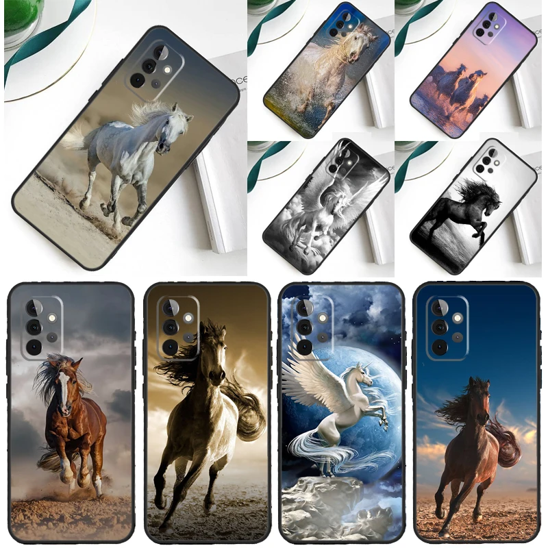 Horses Running Case For Samsung Galaxy A54 A34 A24 A14 A12 A22 A32 A42 A52 A72 A52S A51 A71 A13 A53 Cover