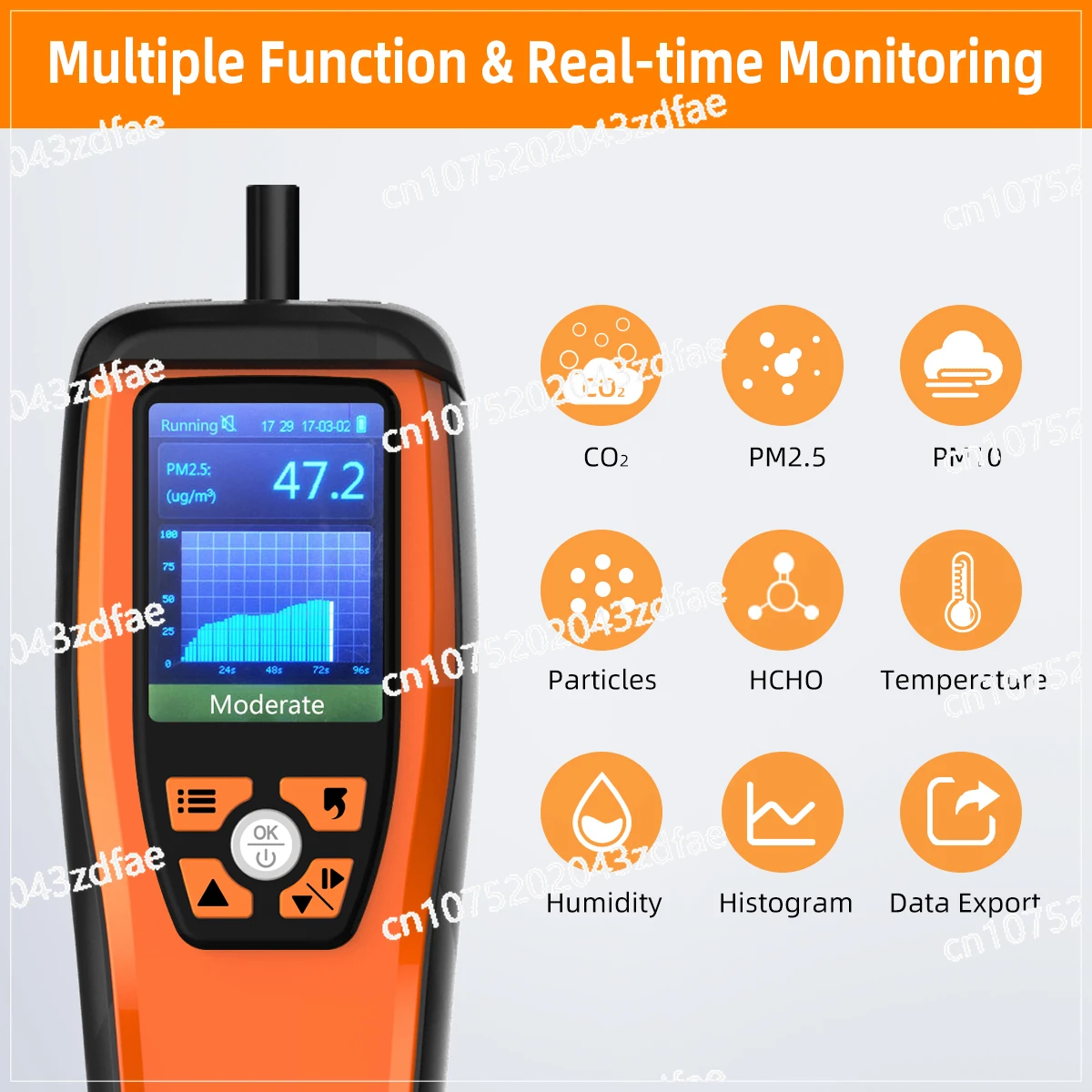 M2000 2nd Generation CO2 Meter Air Quality Monitor Air Analyzer PM2.5 PM10 HCHO Temp Humidity Data Export