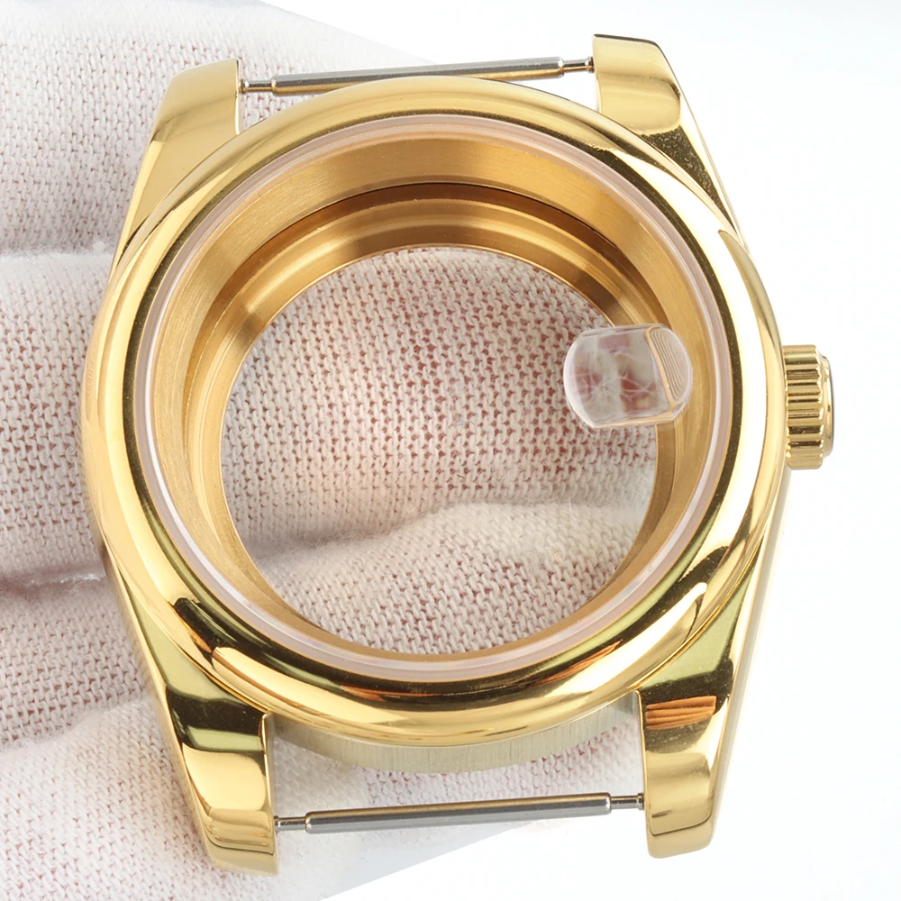 

Корпус для часов 36 мм 39 мм из золотистой стали с сапфировым стеклом для автоматического механизма Seiko NH35/NH36, циферблат 28,5 мм, корпус из нержавеющей стали 316L