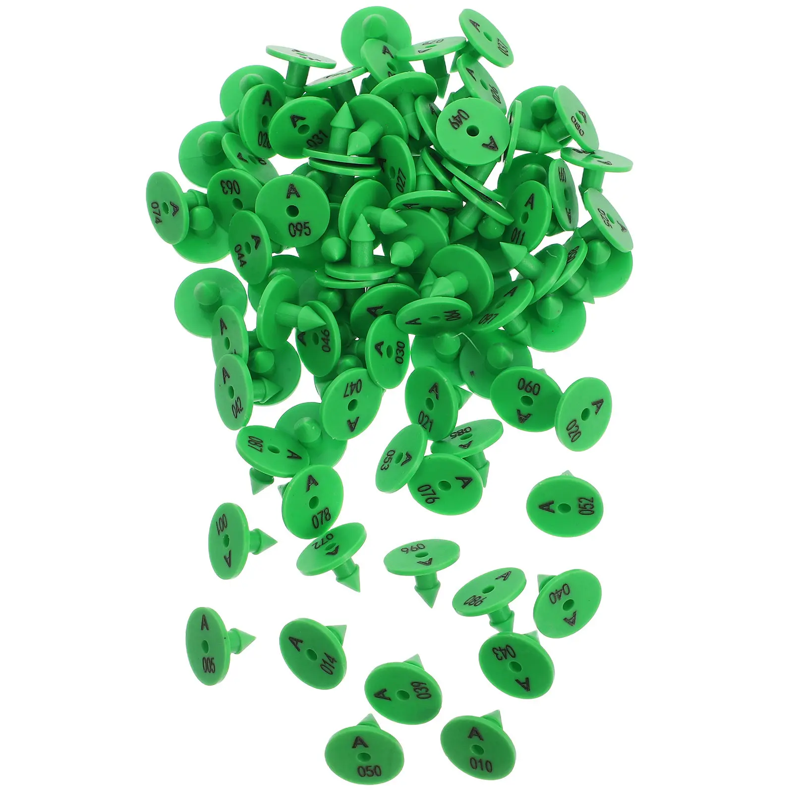 

100Pcs Numbered Ear Tags Rabbit Dog Poultry Cattle Identification Markers Bright Color Dropresistant Farm Animal Tracking