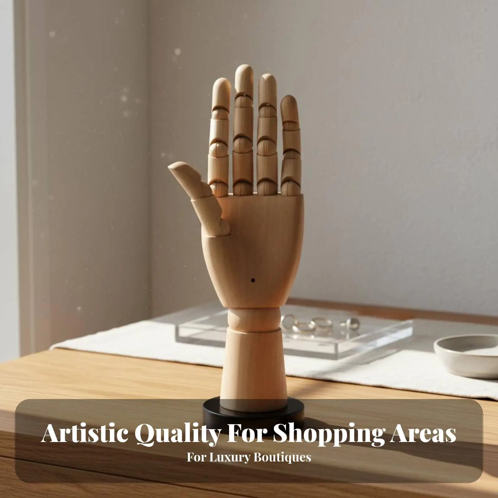 Wooden and Iron Display Shelf for Retail Jewelry Showcase and Shoe Riser