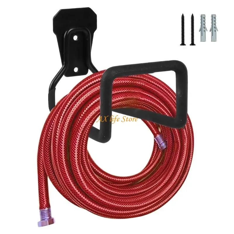 

J2HA 2pcs Efficient Metal Hose Holder Wall Mount Rust Resistant Water Hose Hook Set For Outdoor And Garden Garage Use