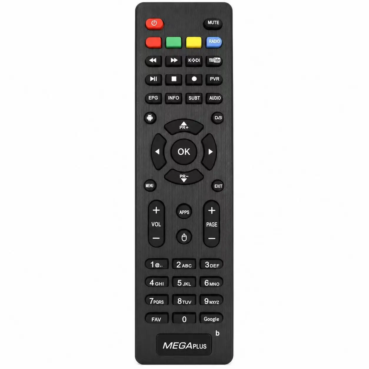 Télécommande de remplacement pour décodeur numérique terrestre MEGA Plus Network TV, mêmes fonctions de boutons nécessaires.